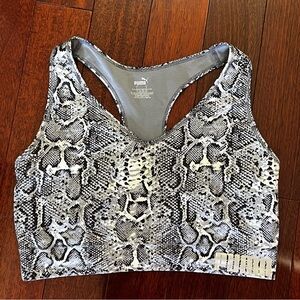 Puma Snakeskin Sports Bra - Black and White